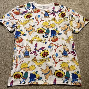 Nickelodeon All That Graphic T-Shirt White 90s Cartoon Tee Size M